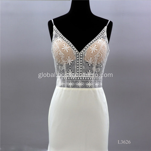 Ungrouped New designs sleeveless seductive maxi luxury v neck mermaid wedding dress Factory